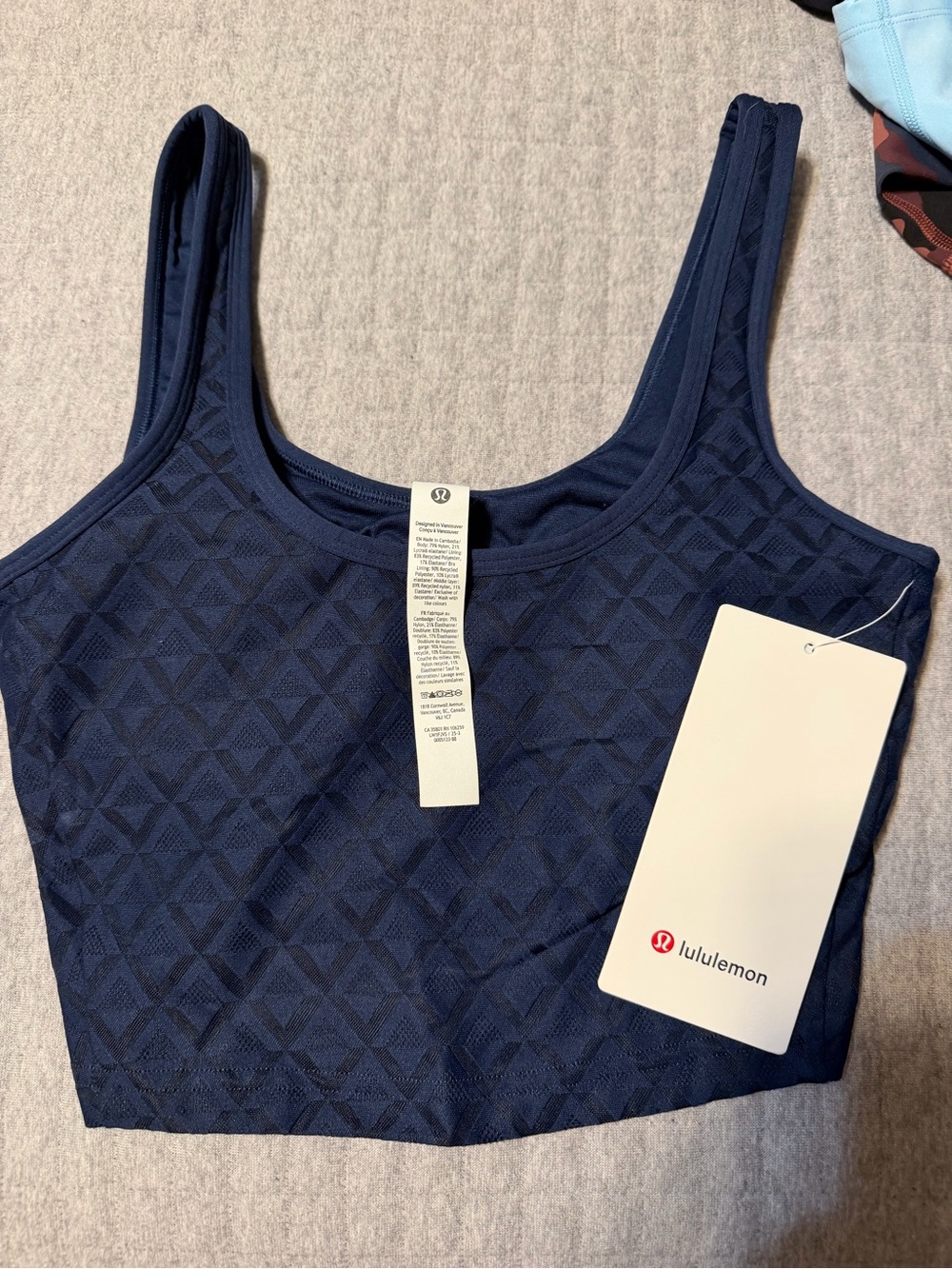 lululemon athletica Navy Geometric Texture Sports Bra